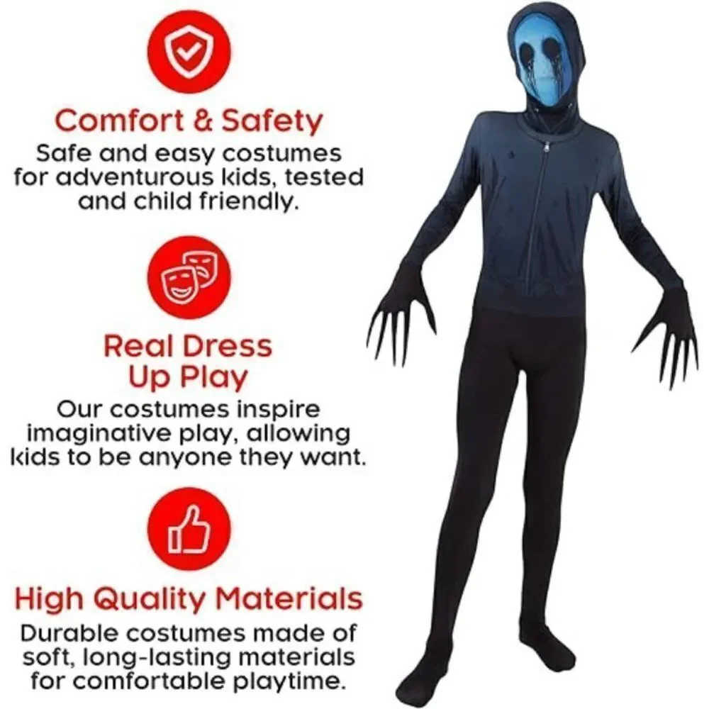 Morphsuits Eyeless Jack Costumes, Scary Jeff The Killer Skinwalker Costume Kids